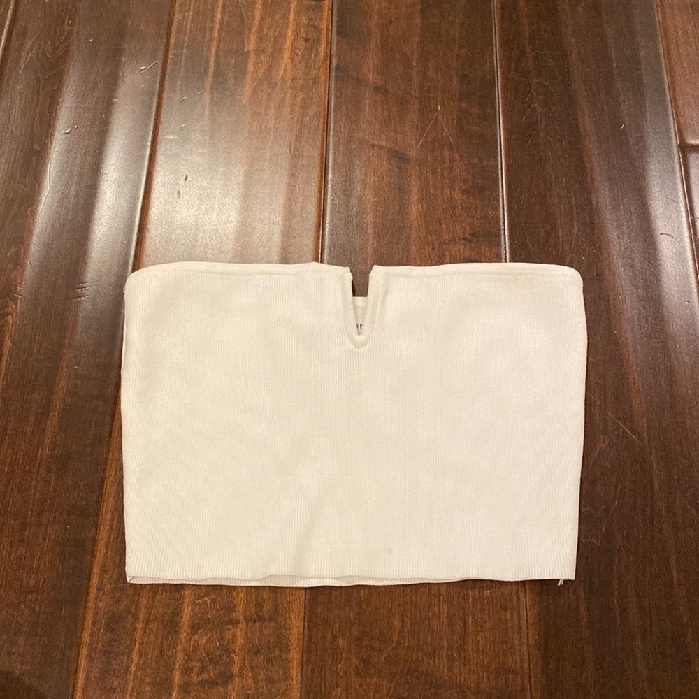 Babaton strapless white shirt
